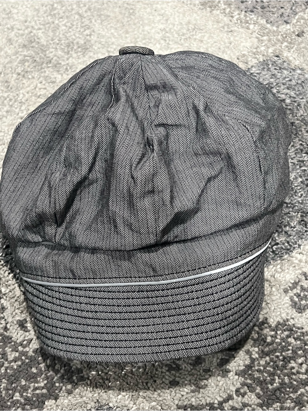Diesel gray herringbone newsboy or cabbie cap size 11